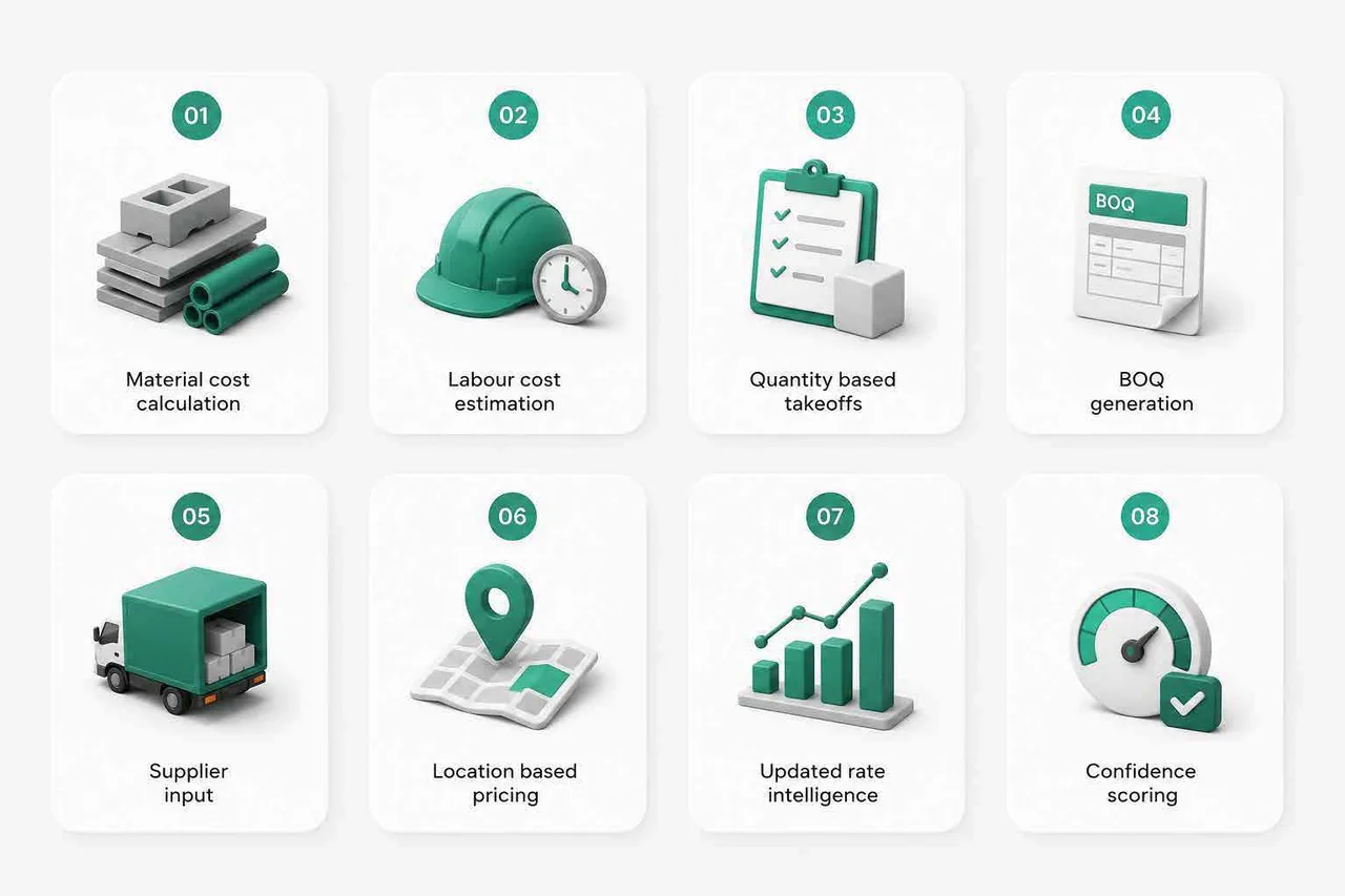 The six specialized Ask Trevor AI agents working across the construction workflow, from planning rules to a complete project brief