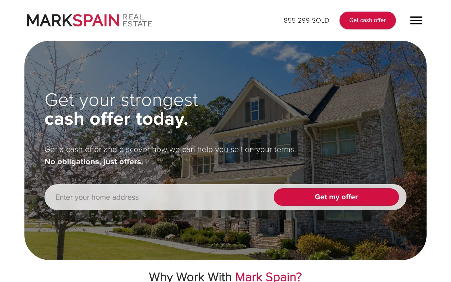 The current Mark Spain Real Estate website