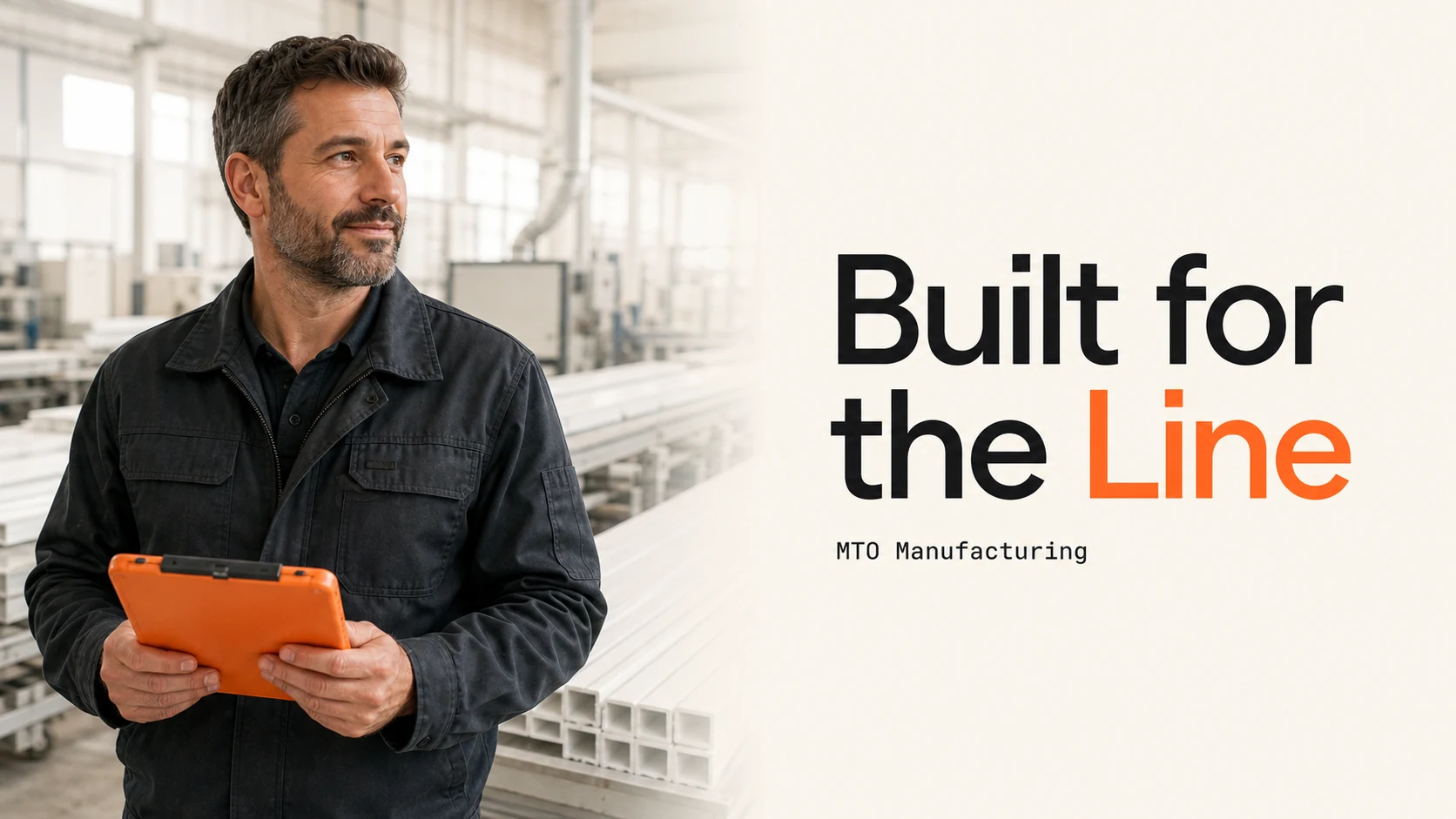 A manufacturing operator reviewing production work beside a PVC panel line