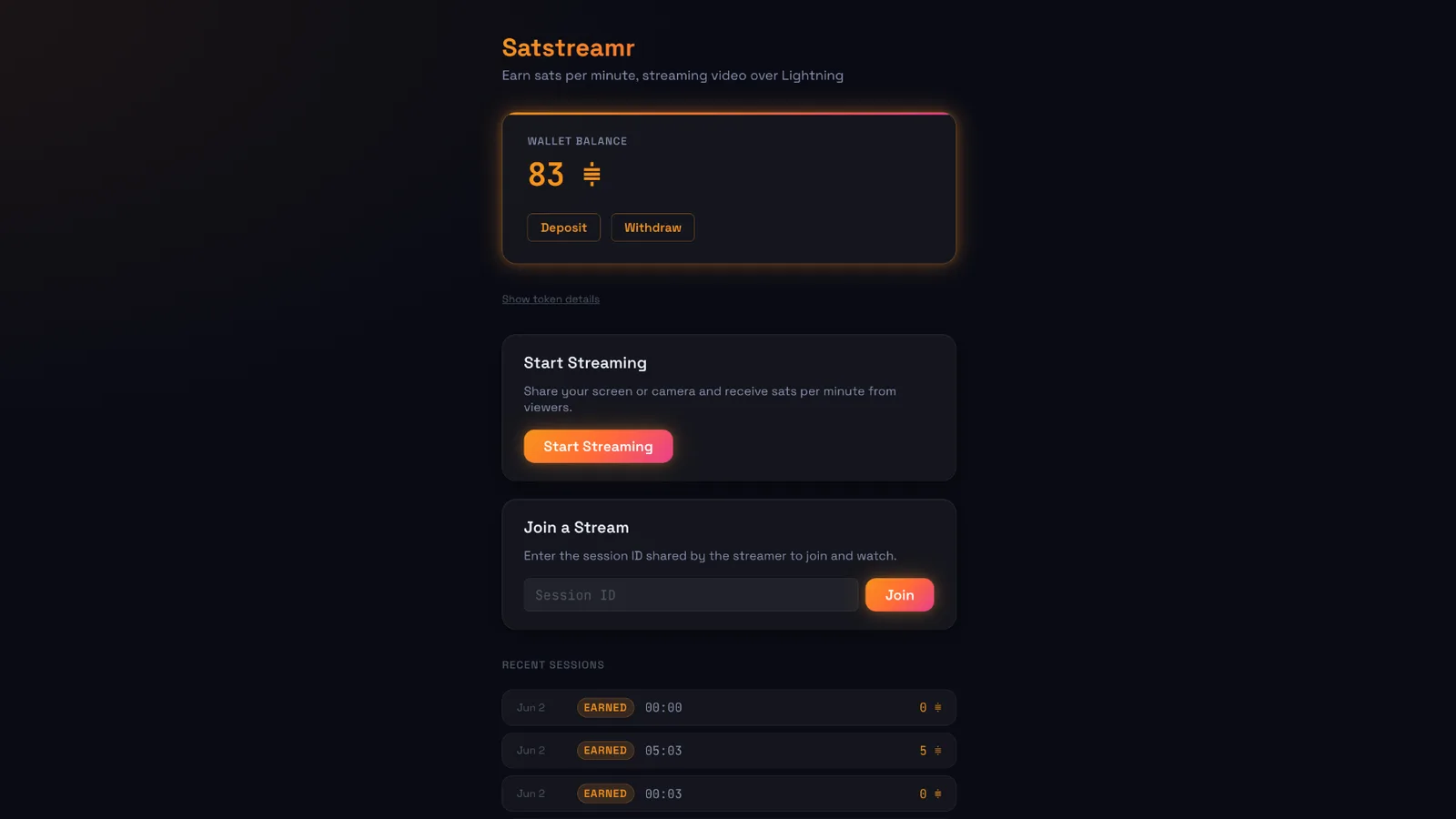 Satstreamr pay-per-second video calling over Bitcoin