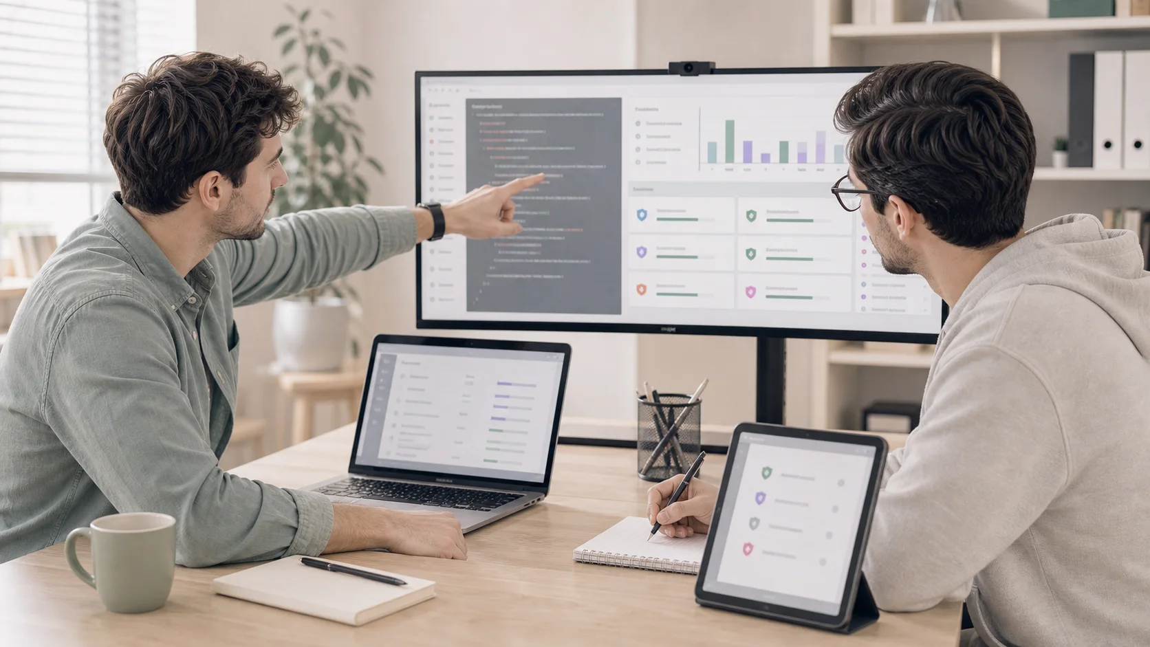 Tech Audit — engineers reviewing an AI code audit