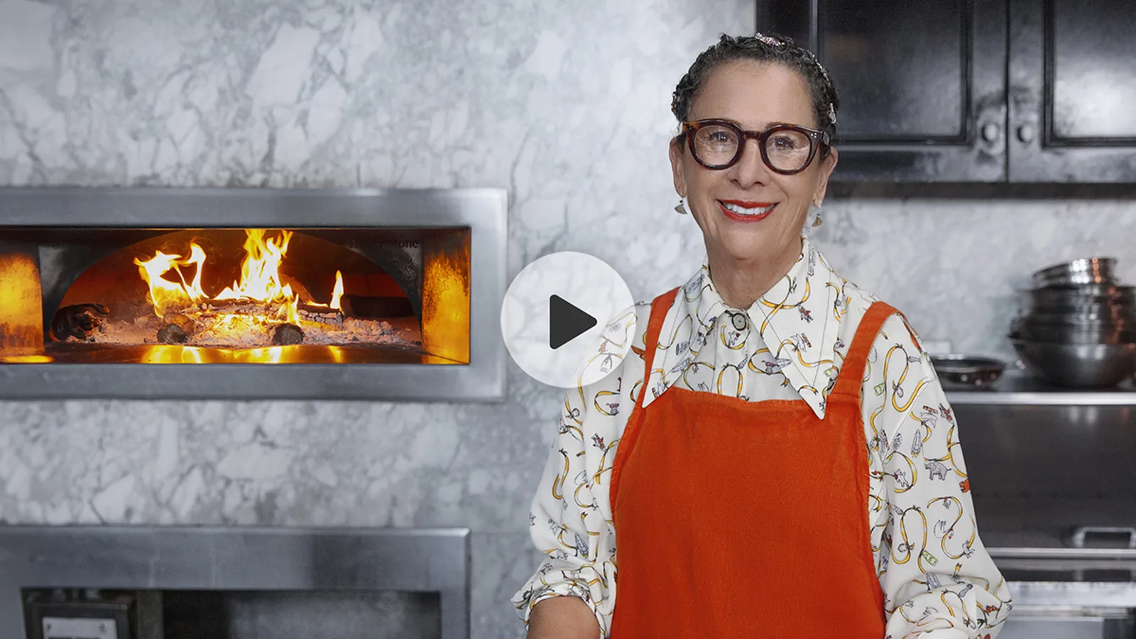 Nancy Silverton teaching a cooking class on YesChef